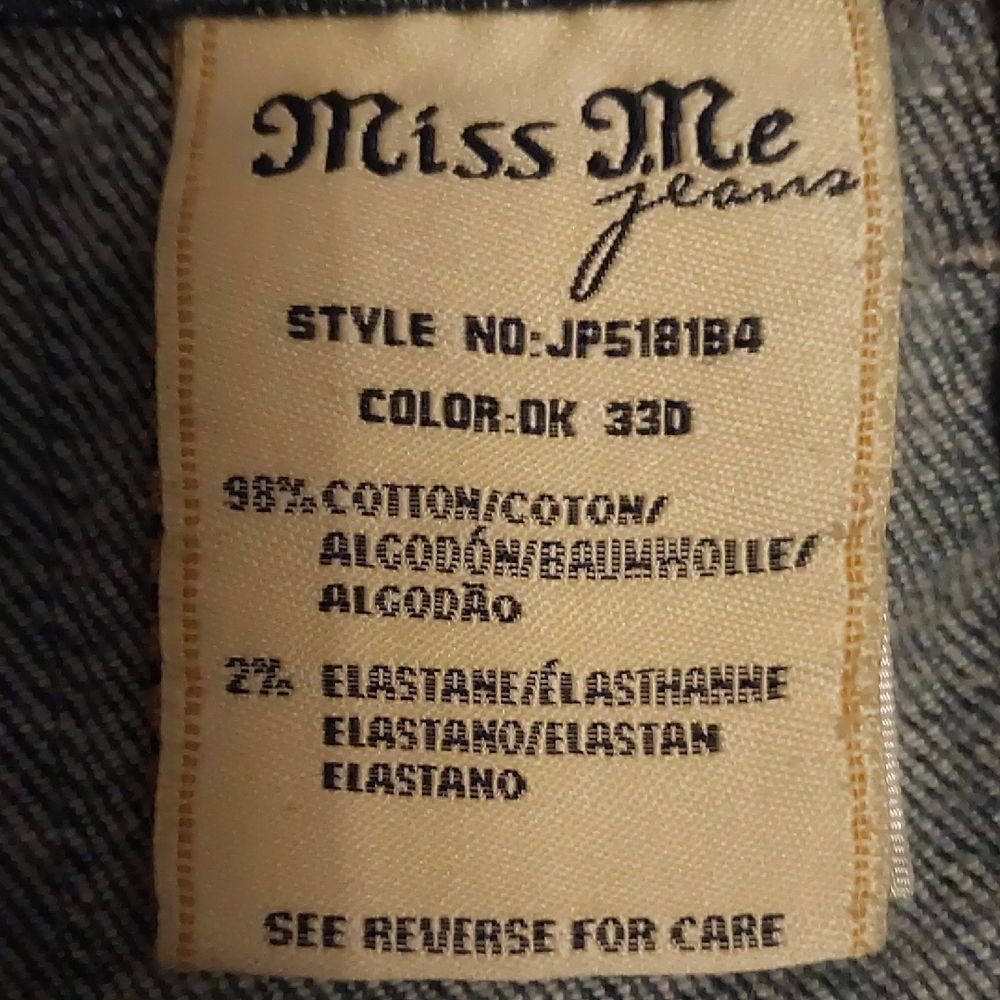 Miss Me Blue Boot Cut Jeans with Fleur-de-Lis Embroidery - Picture 2 of 9